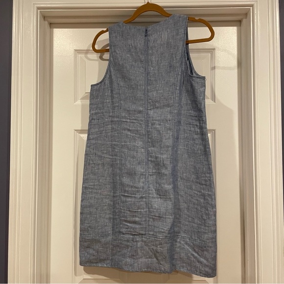 LOFT Chambray Linen Pocket Sheath Dress | Size 2 - Picture 7 of 12